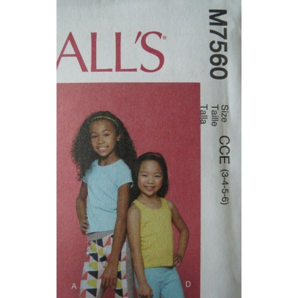 New McCalls M7560 Girls Leggings Pattern Size 3-6 - Picture 2 of 12